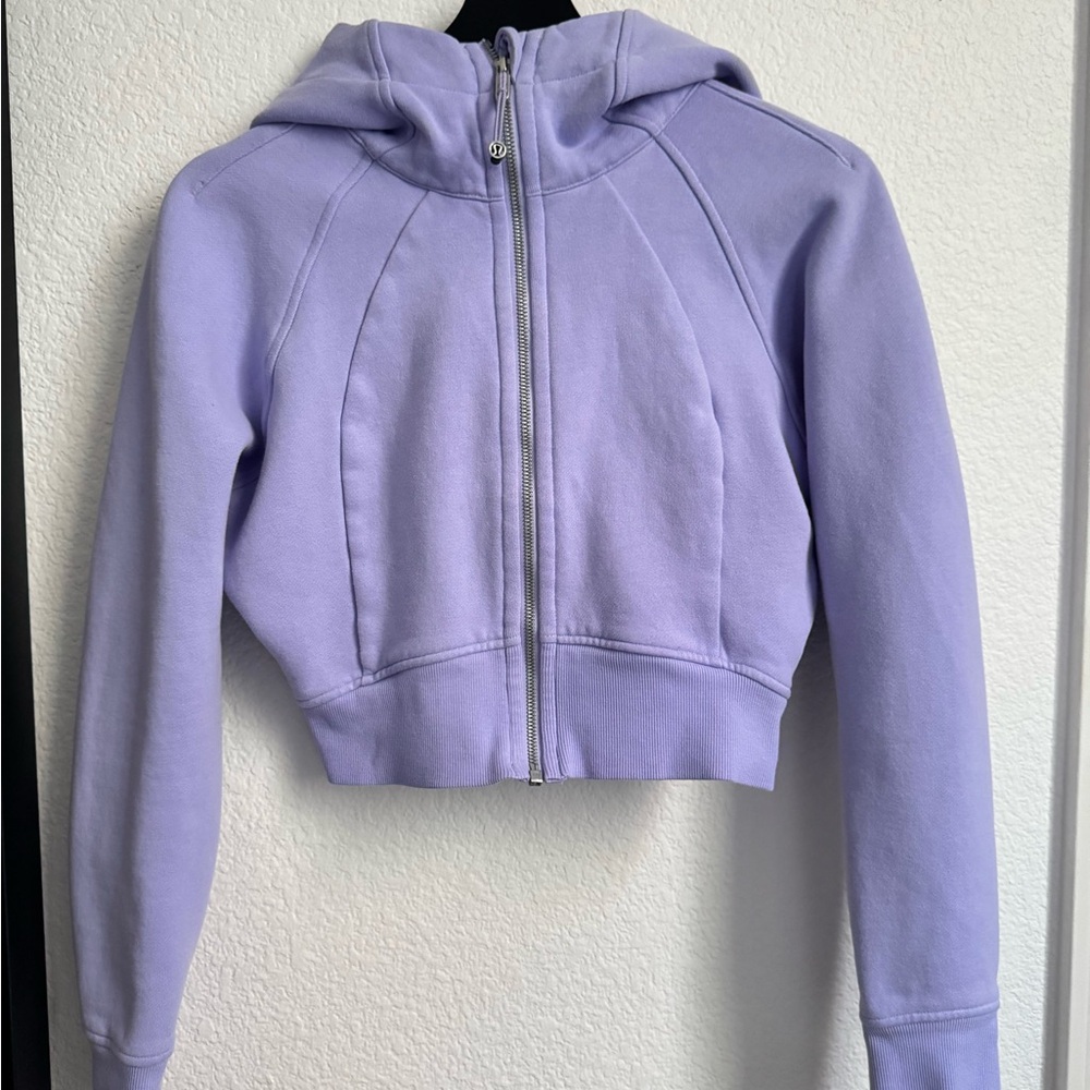 Lululemon Cropped Zip-Up Hoodie - purple/lavender - size 4